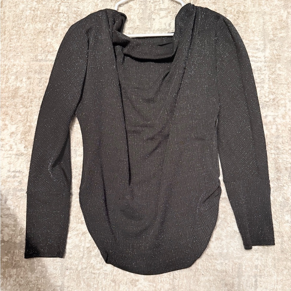 Daytrip Black Shimmer Cowl Neck Blouse size M